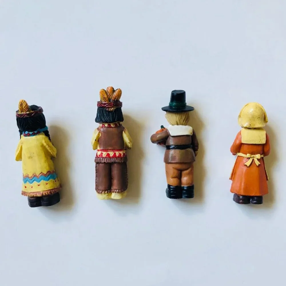 Rustic, Resin Pilgrims & Indians figures, Appx 3